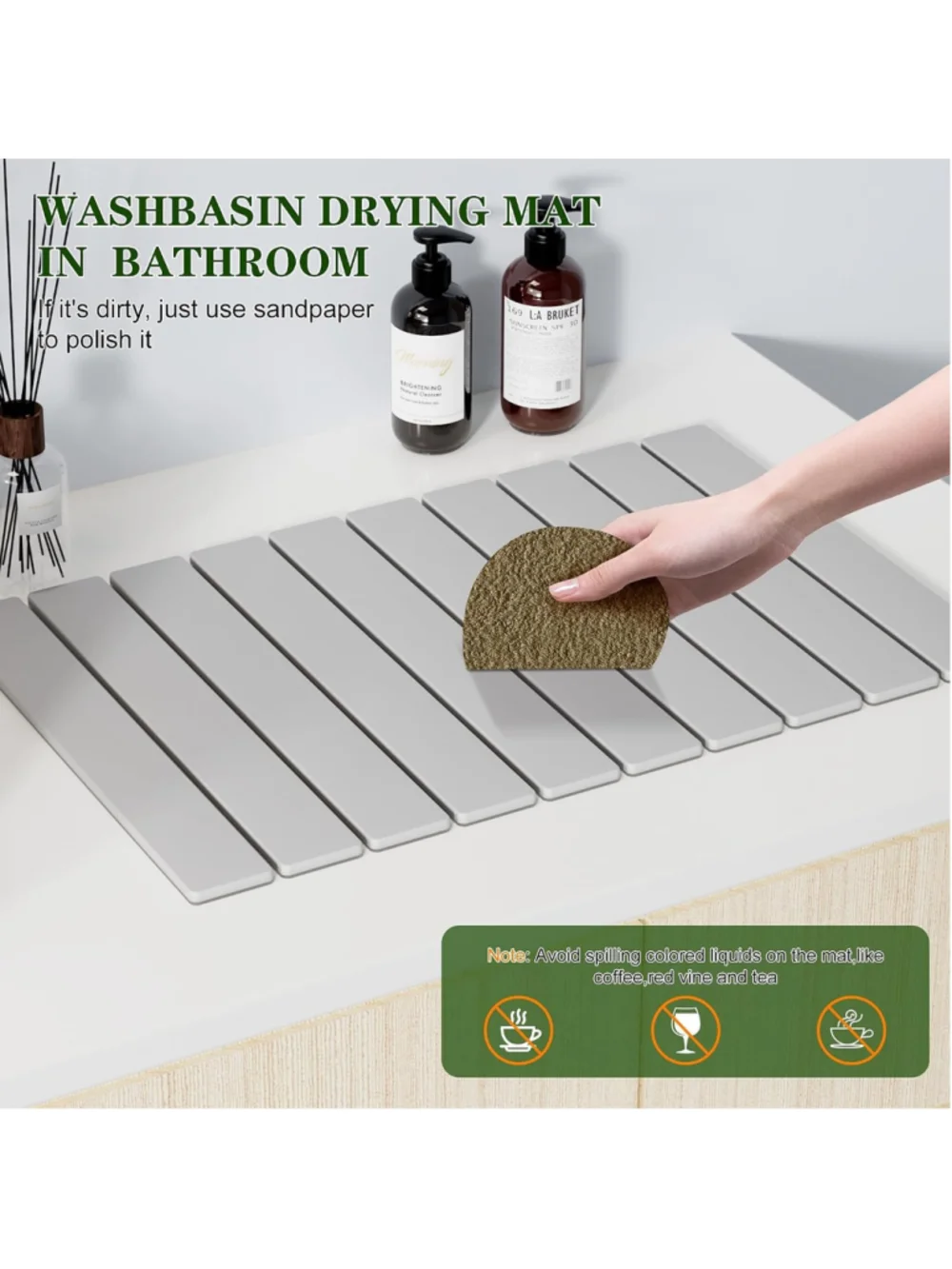 Multipurpose Foldable Stone Bath Kitchen Quick Dry Mat